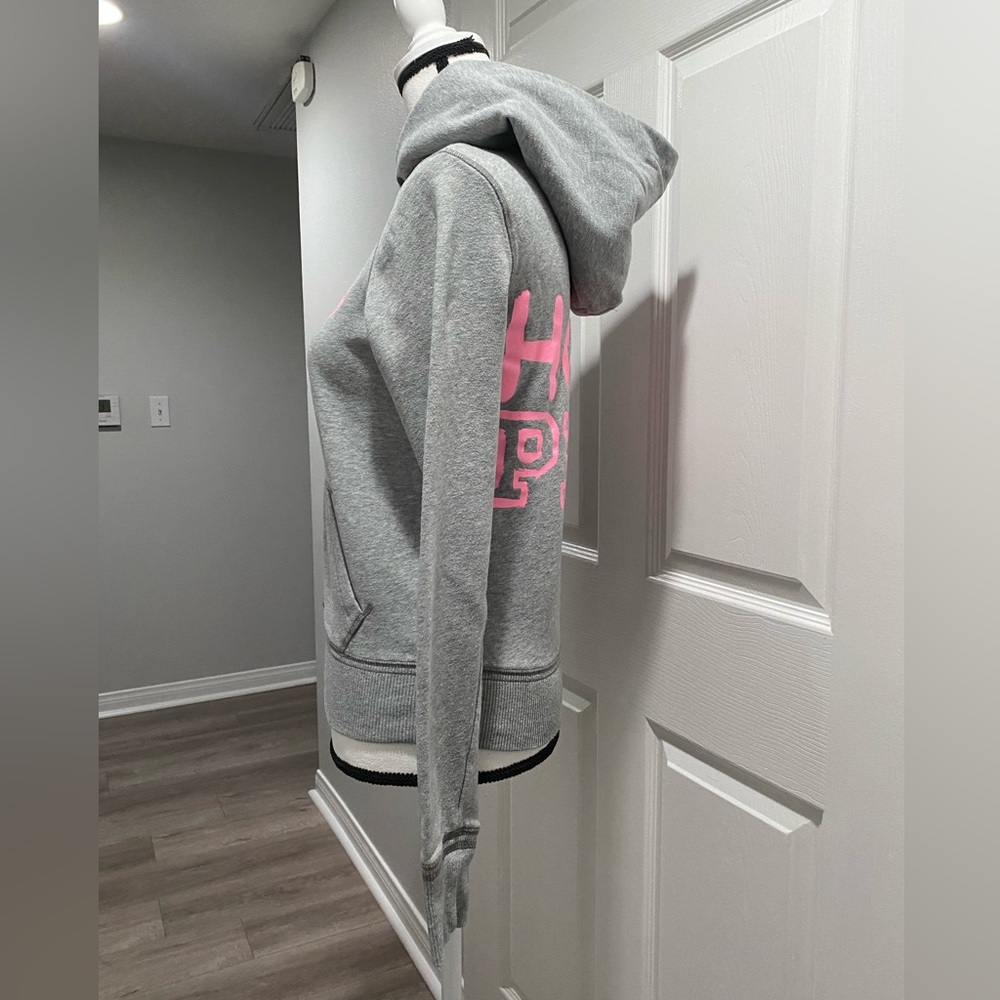 Pink Victoria’s Secret hoodie sweater jacket grey XS - Picture 2 of 10